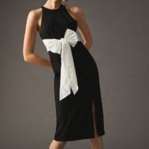 Anthropologie ⭐️NWT⭐️ by Maeve, bow tie front dress, black and white size small